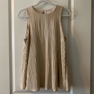 Metallic Pleated Flowy Tank